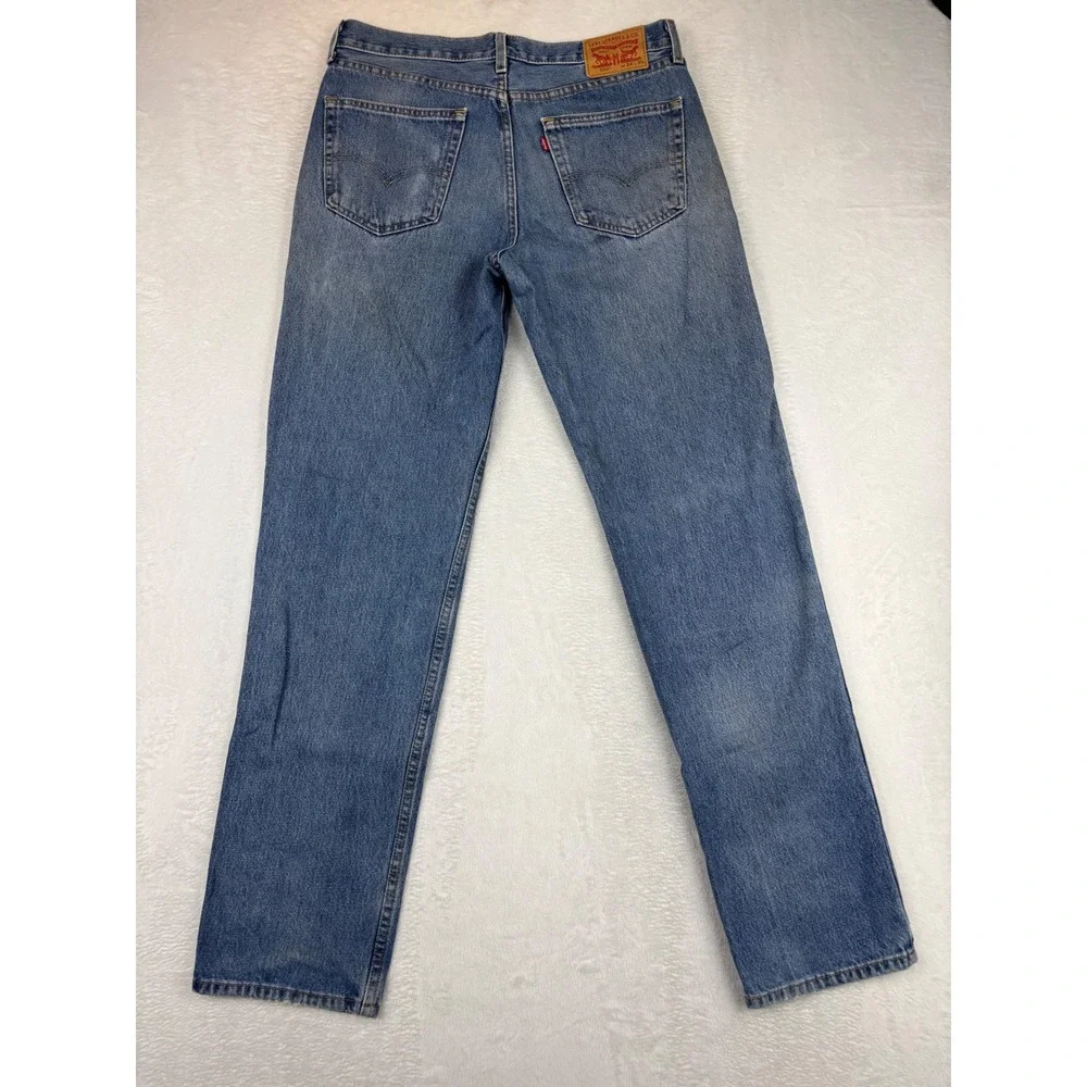 Levis 550 Mens 34x36 Jeans Medium Light Blue Washed Denim Nice High Fading Jeans